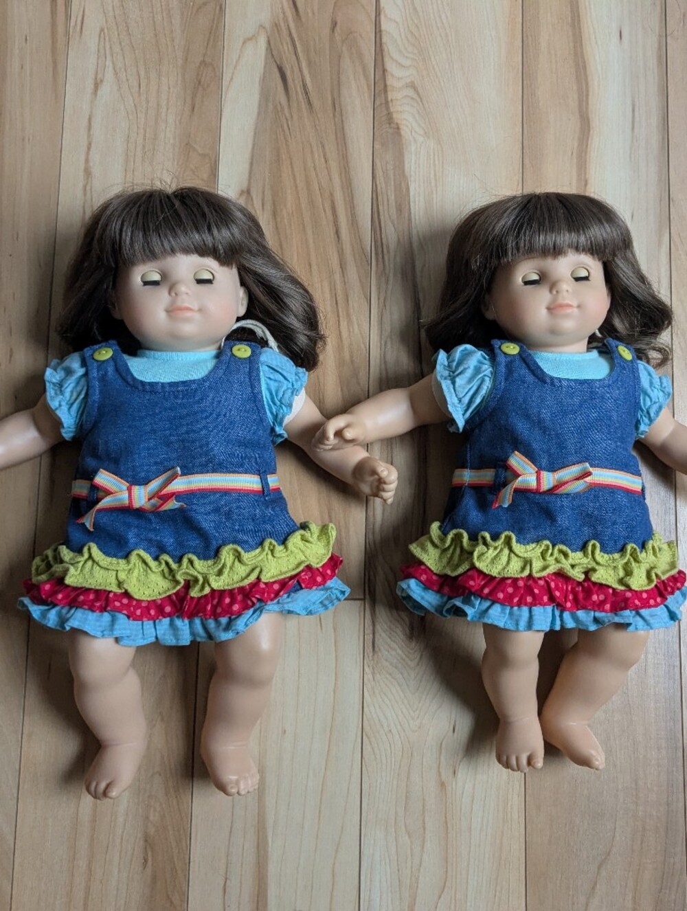 American Girl Twin Bitty babies Brown Hair And Brown Eyes 2006
